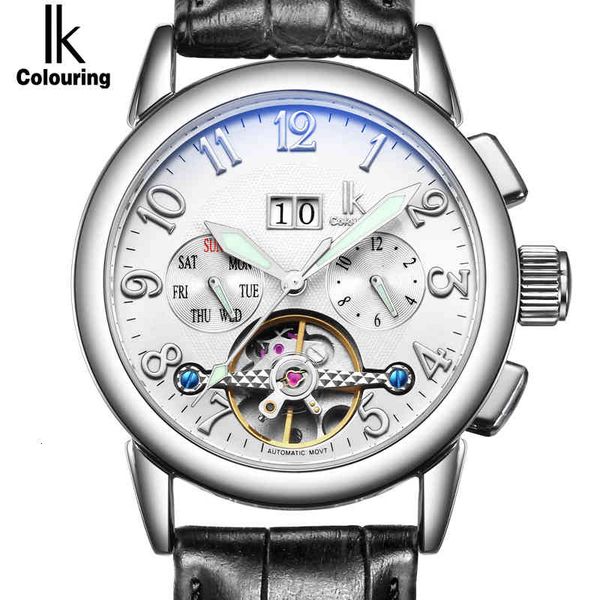luxury i week day date gentlemen watch automatic mechanical leather band skeleton sports military hombre, Slivery;brown
luxury i week day date gentlemen watch automatic mechanical leather band skeleton sports military hombre, Slivery;brown