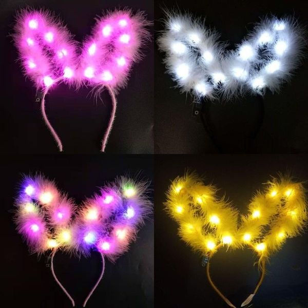 party decoration 10pcs led luminous glowing plush color feather ears children girl women headbands headwear costume
party decoration 10pcs led luminous glowing plush color feather ears children girl women headbands headwear costume