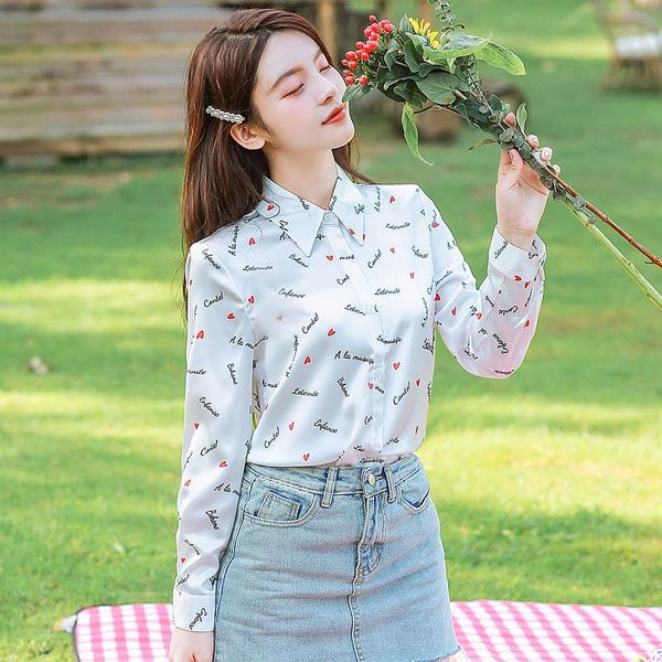 women's knits & tees age-reducing little red heart 2021 autumn all-match design shirt letter printed, White
women's knits & tees age-reducing little red heart 2021 autumn all-match design shirt letter printed, White