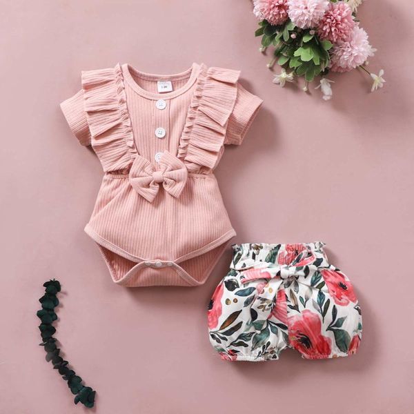 clothing sets born toddler baby girls clothes kids summer hanging bow romper shorts suit infant, White
clothing sets born toddler baby girls clothes kids summer hanging bow romper shorts suit infant, White