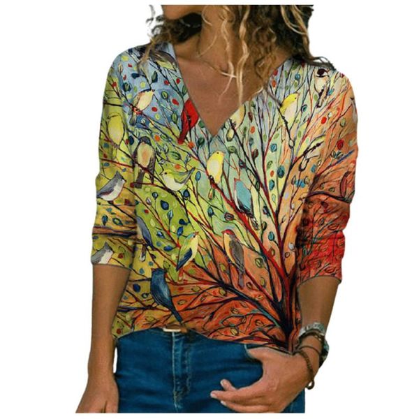 women's t-shirt 2021 spring autumn women floral print t shirt casual streetwear fashion female v-neck long sleeve large size 4xl 5xl, White 
women's t-shirt 2021 spring autumn women floral print t shirt casual streetwear fashion female v-neck long sleeve large size 4xl 5xl, White