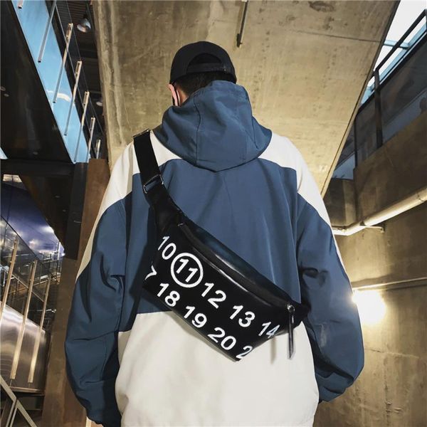 women chest shoulder bag numbers printing pu leather zipper semicircle waist packs adjustable belt messenger crossbody bags
women chest shoulder bag numbers printing pu leather zipper semicircle waist packs adjustable belt messenger crossbody bags