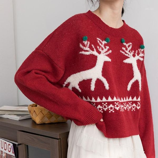 women's sweaters women's elk christmas printed red sweater female winter oversize wear loose o-neck lazy knitting coat, White;black
women's sweaters women's elk christmas printed red sweater female winter oversize wear loose o-neck lazy knitting coat, White;black