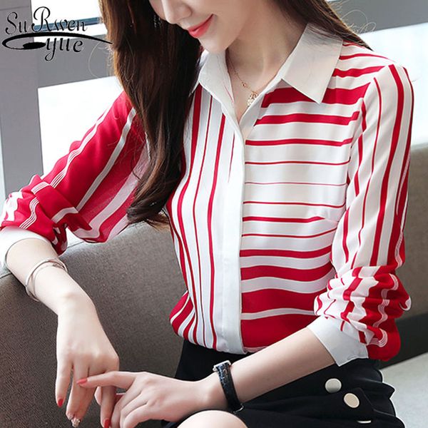 femal slim shirts striped women autumn korean full sleeve turn-down collar chiffon blouses 6108 50 210427, White
femal slim shirts striped women autumn korean full sleeve turn-down collar chiffon blouses 6108 50 210427, White