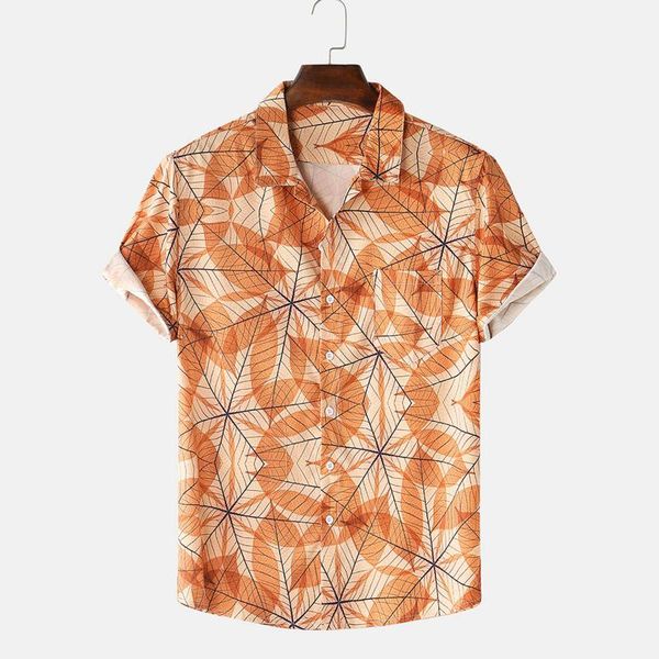 men's casual shirts leaves printed summer hawaiian aloha short sleeve men turn-down collar male camisas para hombre, White;black
men's casual shirts leaves printed summer hawaiian aloha short sleeve men turn-down collar male camisas para hombre, White;black