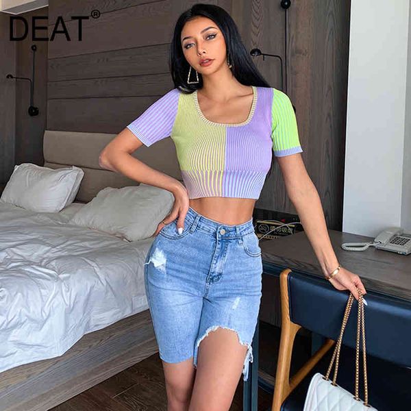 summer fashion women clothing square collar half sleeves contrast colors pullover short t-shirt wl90814 210421, White
summer fashion women clothing square collar half sleeves contrast colors pullover short t-shirt wl90814 210421, White