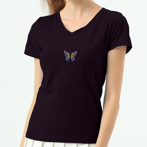 women's t-shirt fashion women cotton rainbow butterfly print t shirt female streetwear v-neck short sleeve casual aesthetic tshirt, White
women's t-shirt fashion women cotton rainbow butterfly print t shirt female streetwear v-neck short sleeve casual aesthetic tshirt, White
