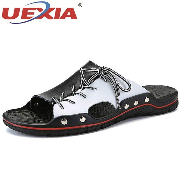 slippers uexia leather men beach shoes comfortable 2021 summer breathable flats heels male slides luxury plus size 38-48, Black
slippers uexia leather men beach shoes comfortable 2021 summer breathable flats heels male slides luxury plus size 38-48, Black