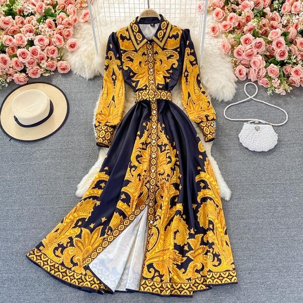 casual dresses yizzhoy spring autumn women long sleeve vintage court style printed bubble waist slim lapel single breasted dress, Black;gray
casual dresses yizzhoy spring autumn women long sleeve vintage court style printed bubble waist slim lapel single breasted dress, Black;gray