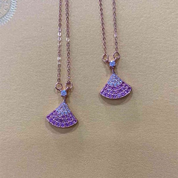 the new baojiageli new limited pink full diamond gradient small skirt necklace women's fan tanabata valentine's day, Silver
the new baojiageli new limited pink full diamond gradient small skirt necklace women's fan tanabata valentine's day, Silver