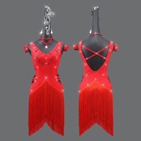 stage wear latin dance dress competition costumes skirt performing customize children red tassel, Black;red
stage wear latin dance dress competition costumes skirt performing customize children red tassel, Black;red