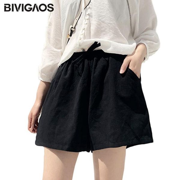 women's bivigaos summer cotton linen black casual loose wide leg shorts drawstring high waist short for women culotte, White;black
women's bivigaos summer cotton linen black casual loose wide leg shorts drawstring high waist short for women culotte, White;black