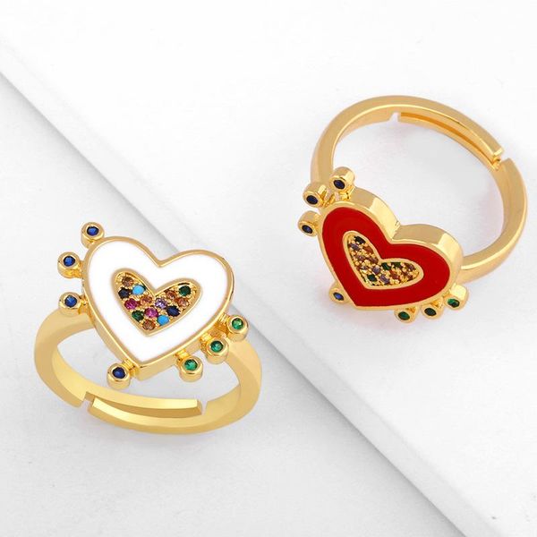 wedding rings rainbow zircon ring heart shape charm gold copper micro set adjustable geometric engagement women jewelry gift, Slivery;golden
wedding rings rainbow zircon ring heart shape charm gold copper micro set adjustable geometric engagement women jewelry gift, Slivery;golden
