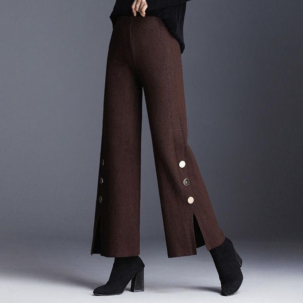 women's pants & capris 2021 women autumn winter knitted wide-leg female solid loose trousers ladies high waist casual sweater e699, Black;white
women's pants & capris 2021 women autumn winter knitted wide-leg female solid loose trousers ladies high waist casual sweater e699, Black;white