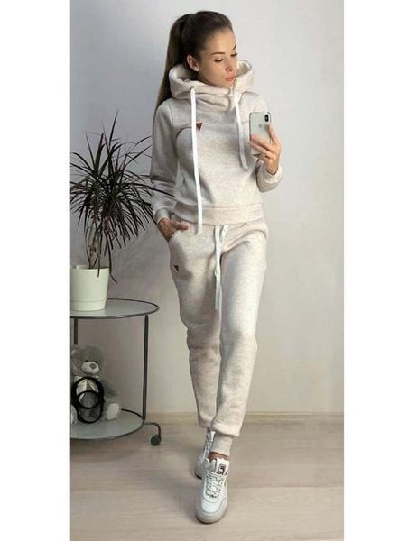 two piece dress women's suit 2021 spring fleece fashion casual sports drawstring hoodie and pants 2-piece set, White
two piece dress women's suit 2021 spring fleece fashion casual sports drawstring hoodie and pants 2-piece set, White