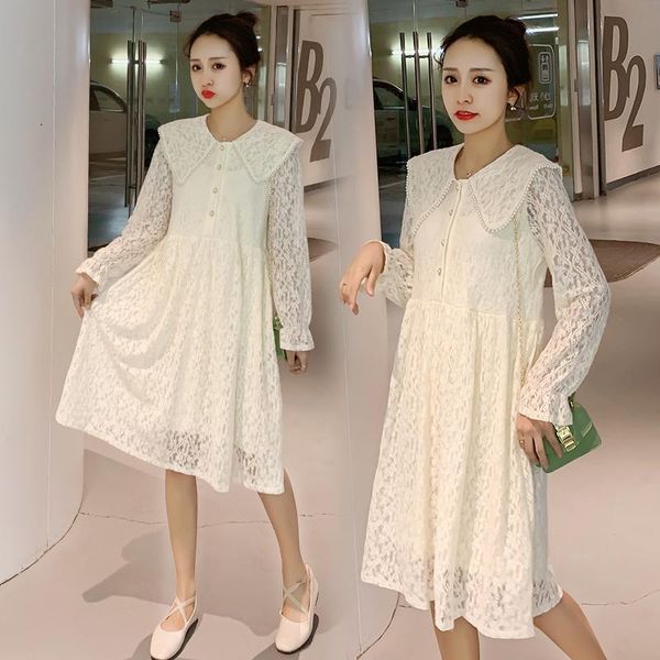 3183# maternity clothes lace nursing dress spring autumn loose stylish breastfeeding dresses, White
3183# maternity clothes lace nursing dress spring autumn loose stylish breastfeeding dresses, White