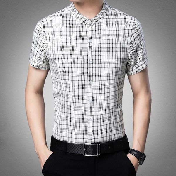 men's casual shirts summer linen shirt short sleeve loose stand collar dad middle aged 2021, White;black
men's casual shirts summer linen shirt short sleeve loose stand collar dad middle aged 2021, White;black