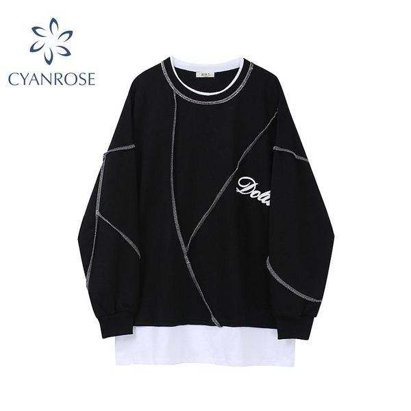 autumn pullover fake two-piece oversized women sweatshirt loose harajuku letter printing streetwear female hoodies 210417, White
autumn pullover fake two-piece oversized women sweatshirt loose harajuku letter printing streetwear female hoodies 210417, White