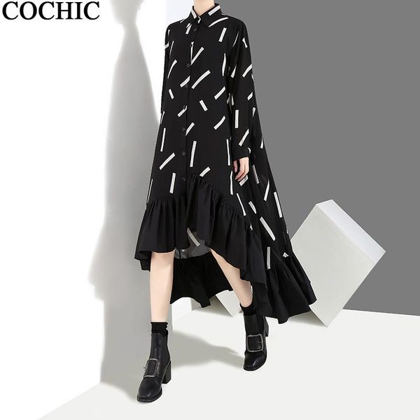 casual dresses original design women fashion spring autumn temperament geometric ruffles hem long sleeve shirt dress, Black;gray
casual dresses original design women fashion spring autumn temperament geometric ruffles hem long sleeve shirt dress, Black;gray