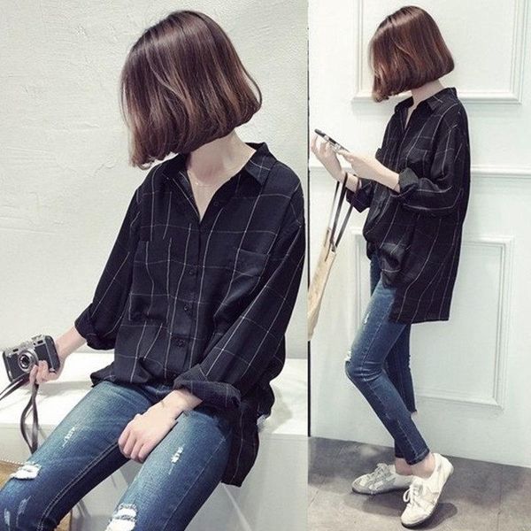 women's blouses & shirts spring and autumn hong kong style ins plaid shirt men's long-sleeved korean trendy handsome jacket casual, White
women's blouses & shirts spring and autumn hong kong style ins plaid shirt men's long-sleeved korean trendy handsome jacket casual, White