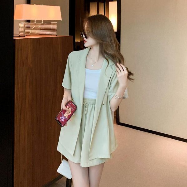 women's suits & blazers real shooting blazer suit summer thin 2021 net red fashion casual foreign style shorts two-piece set, White;black
women's suits & blazers real shooting blazer suit summer thin 2021 net red fashion casual foreign style shorts two-piece set, White;black