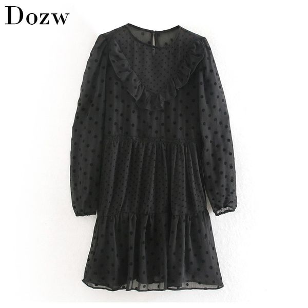 women dot mini dress fashion o neck ruffles pleated dress lady see through long sleeve elegant black dress female vestido mujer 210414, Black;gray
women dot mini dress fashion o neck ruffles pleated dress lady see through long sleeve elegant black dress female vestido mujer 210414, Black;gray