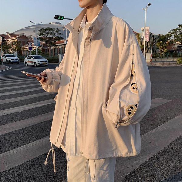 men's jackets 2021 autumn coat korean version fashion handsome loose jacket spring tide brand personality windbreaker men, Black;brown
men's jackets 2021 autumn coat korean version fashion handsome loose jacket spring tide brand personality windbreaker men, Black;brown