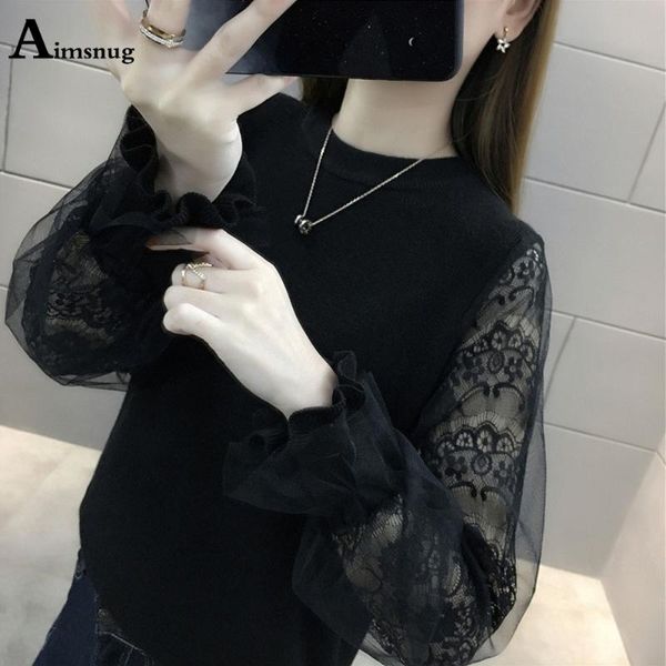 women's sweaters aimsnug pullovers sweatshirt mesh splice long sleeve o-neck girls 2021 autumn solid casual loose sweatshirts, White;black
women's sweaters aimsnug pullovers sweatshirt mesh splice long sleeve o-neck girls 2021 autumn solid casual loose sweatshirts, White;black