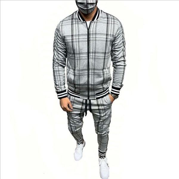 men's tracksuits 2021 autumn and winter cardigan plaid coat sports fashion all-match casual wear set, Gray
men's tracksuits 2021 autumn and winter cardigan plaid coat sports fashion all-match casual wear set, Gray