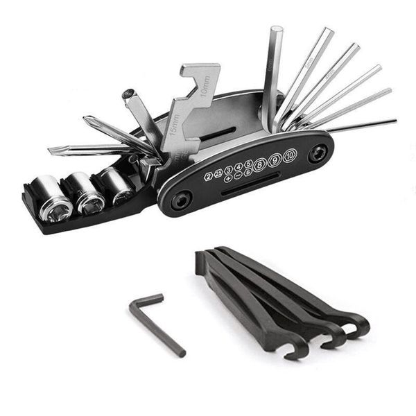 tools 16 in 1 multifunctional bicycle repair tool kit with 3 rods for folding tire control rod and portable
tools 16 in 1 multifunctional bicycle repair tool kit with 3 rods for folding tire control rod and portable