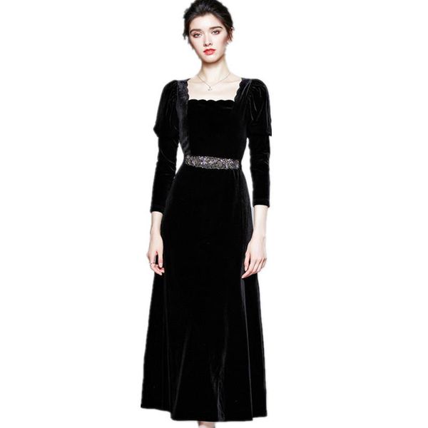 casual dresses women winter long elegant velevt dress festa vinatge party robe femme square collar designer vestidos, Black;gray
casual dresses women winter long elegant velevt dress festa vinatge party robe femme square collar designer vestidos, Black;gray