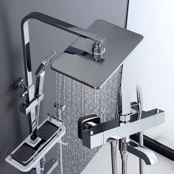 all copper quadrangle temperature control shower set multifunctional spray concealment type take a bathroom sets
all copper quadrangle temperature control shower set multifunctional spray concealment type take a bathroom sets