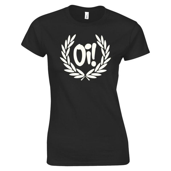 oi - ladies fitted t-shirt (gildan brand punk ska skinhead skins ska england), White;black
oi - ladies fitted t-shirt (gildan brand punk ska skinhead skins ska england), White;black