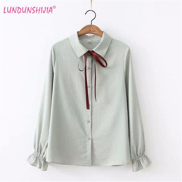 women's blouses & shirts lundunshijia lace-up blouse 2021 spring autumn female elegant stripe shirt long sleeve women wear fashion siz, White
women's blouses & shirts lundunshijia lace-up blouse 2021 spring autumn female elegant stripe shirt long sleeve women wear fashion siz, White