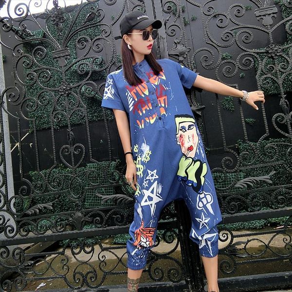 cartoon graffiti printed women romper short sleeve turn down collar one piece overalls hip pants mujer, Black;white
cartoon graffiti printed women romper short sleeve turn down collar one piece overalls hip pants mujer, Black;white