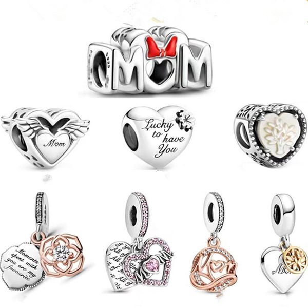 925 sterling silver charm beads loving mom fit pandora bracelet ladies fashion classic jewelry, Black
925 sterling silver charm beads loving mom fit pandora bracelet ladies fashion classic jewelry, Black