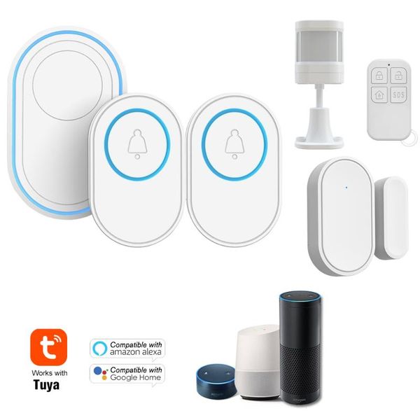 tuya alarm system with wireless doorbell outdoor chime host burglar security work door sensor, pir sensor systems
tuya alarm system with wireless doorbell outdoor chime host burglar security work door sensor, pir sensor systems