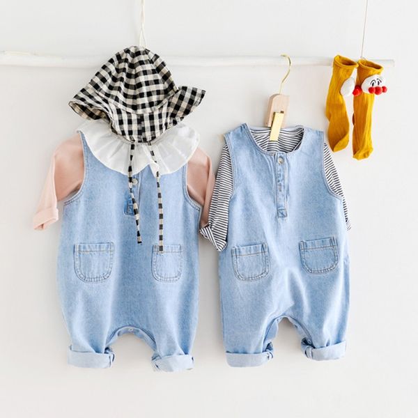brand childrens suit spring and autumn new 0-2-year-old baby denim jumpsuit t-shirt two piece childrens jumpsuit wholesale, Blue
brand childrens suit spring and autumn new 0-2-year-old baby denim jumpsuit t-shirt two piece childrens jumpsuit wholesale, Blue