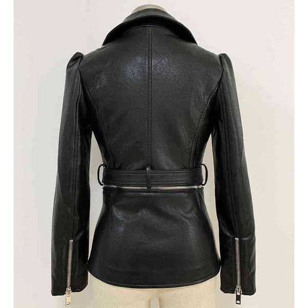 fashion runway designer women's lower edge detachable zippers faux leather jacket coat 201120, Black
fashion runway designer women's lower edge detachable zippers faux leather jacket coat 201120, Black