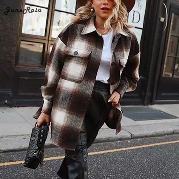 vintage women long sleeve woolen coats fashion lady thick plaid coat female streetwear elegant girls oversize jacket chic women's jacke, Black;brown
vintage women long sleeve woolen coats fashion lady thick plaid coat female streetwear elegant girls oversize jacket chic women's jacke, Black;brown