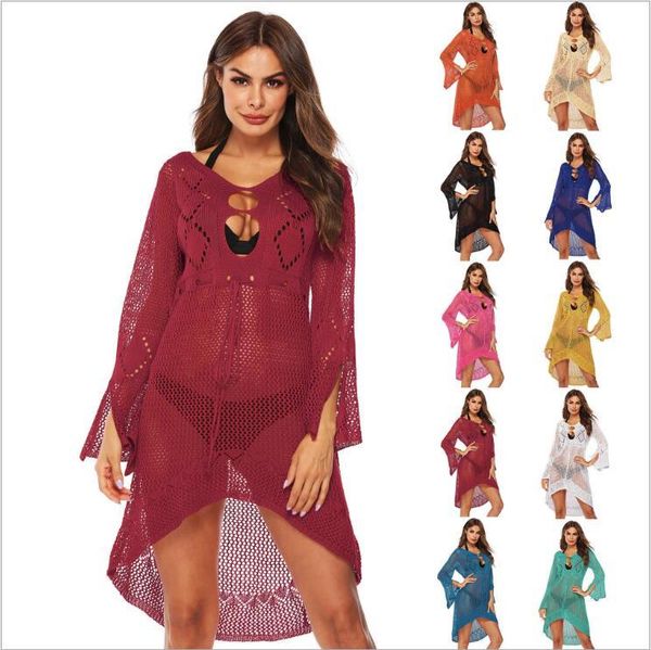 bikini cover ups women knit beach smock irregular deep v swimwear summer midi oversized dresses wraps casual sun-proof blouse b5614, White;black
bikini cover ups women knit beach smock irregular deep v swimwear summer midi oversized dresses wraps casual sun-proof blouse b5614, White;black
