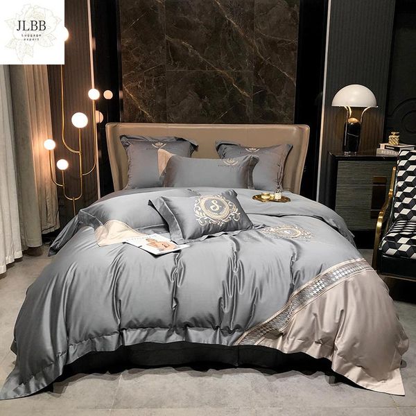 bedding sets luxury egyptian cotton grey/champagne gold splicing embroidery set duvet cover bed sheet pillowcases home textile
bedding sets luxury egyptian cotton grey/champagne gold splicing embroidery set duvet cover bed sheet pillowcases home textile