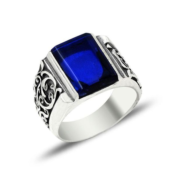 fashionable ring handmade men navy blue amber gemstone modern luxury silver 925 sterling cluster rings, Golden;silver
fashionable ring handmade men navy blue amber gemstone modern luxury silver 925 sterling cluster rings, Golden;silver