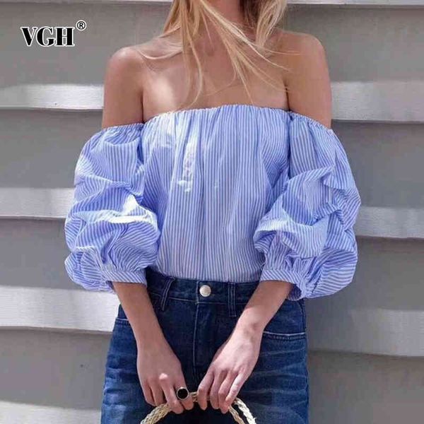 vgh casual striped shirts for women slash collar puff short sleeve sweet loose blouses female fashion clothes new tide 210421, White
vgh casual striped shirts for women slash collar puff short sleeve sweet loose blouses female fashion clothes new tide 210421, White