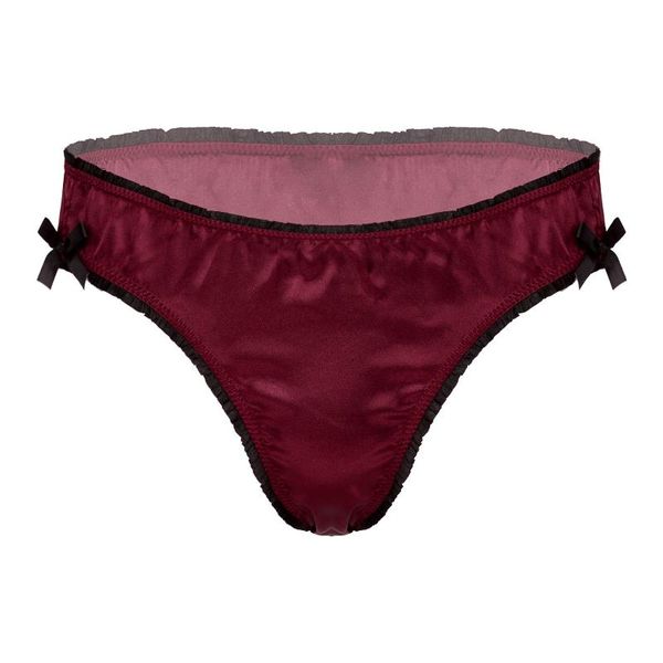 underpants men frilly low waist satin briefs sissy panties underwear nightwear male breathable bowknots decor elastic waistband, Black;white
underpants men frilly low waist satin briefs sissy panties underwear nightwear male breathable bowknots decor elastic waistband, Black;white