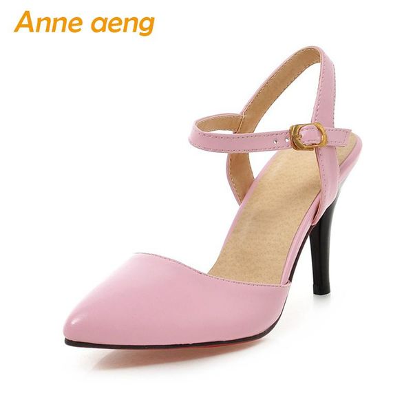 women sandals 7cm high thin heels pointed toe buckle trap lady mary janes pink black shoes big size 34-46
women sandals 7cm high thin heels pointed toe buckle trap lady mary janes pink black shoes big size 34-46