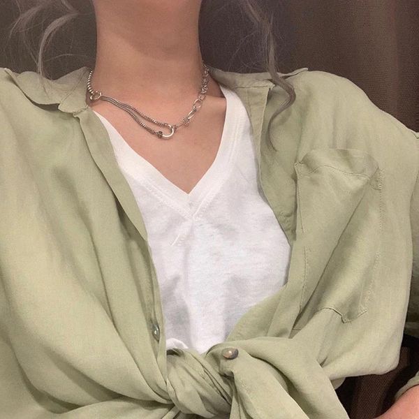 chains simple fashion personality circular ring han edition necklace women elegant jewelry accessories, Silver
chains simple fashion personality circular ring han edition necklace women elegant jewelry accessories, Silver