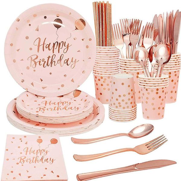 party decoration cyuan rose gold cup plates birthday disposable tableware sets kids happy decorations
party decoration cyuan rose gold cup plates birthday disposable tableware sets kids happy decorations