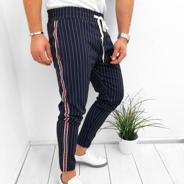 men striped casual pants fashion trousers adjustable drawstring sweat xin- men's, Black
men striped casual pants fashion trousers adjustable drawstring sweat xin- men's, Black