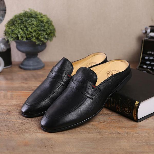 slippers phoenix2021 genuine face leather soft bottom semi-tow men's personalized sandals fashion, Black
slippers phoenix2021 genuine face leather soft bottom semi-tow men's personalized sandals fashion, Black